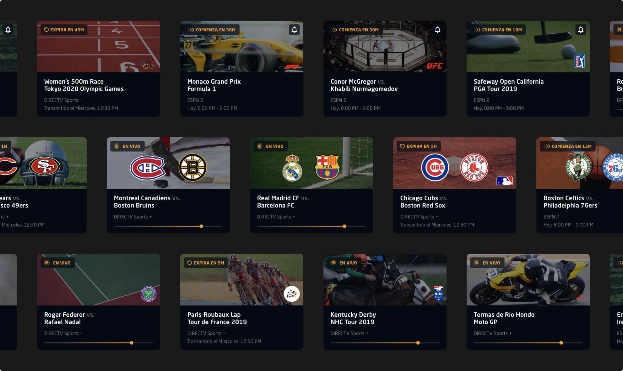 DirecTV Sports Cards