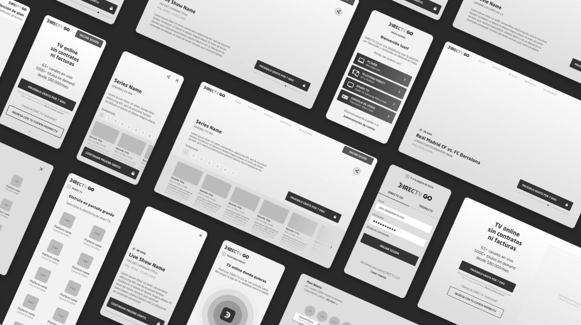DirecTV Wireframes