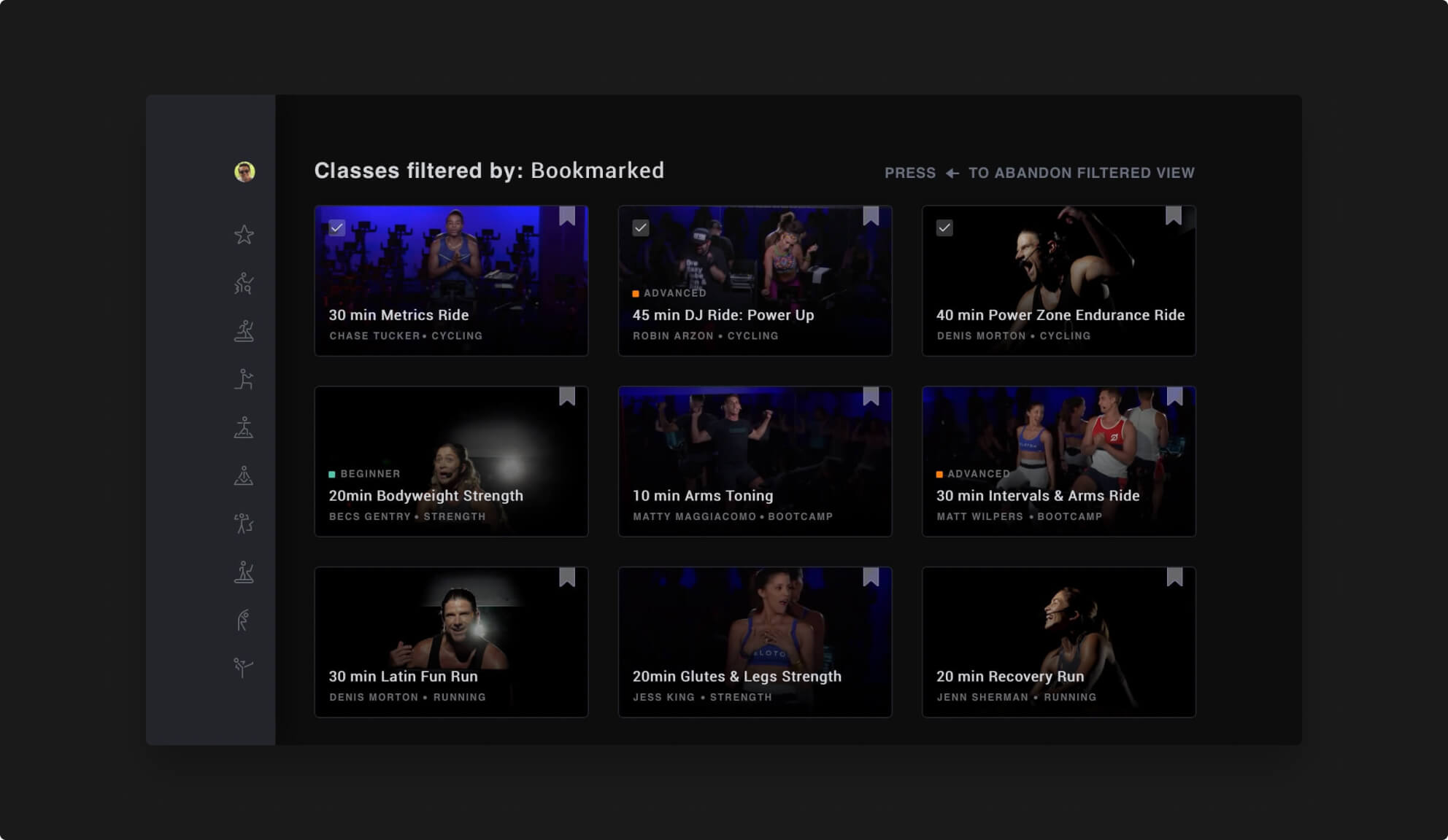 Peloton Content Filtered
